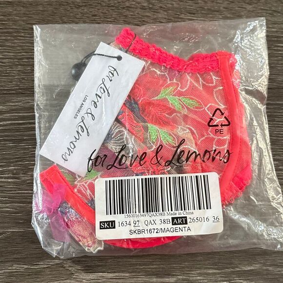 NWT For Love and Lemons Shimmer Zinnia Bra Size 38B - Picture 6 of 7
